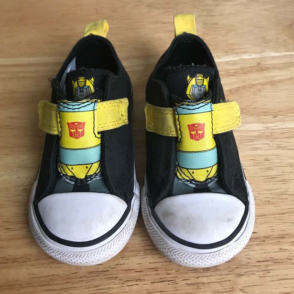 Transformers X Converse Black Yellow Velcro Sneakers Size: US Toddler 5 EUR 21